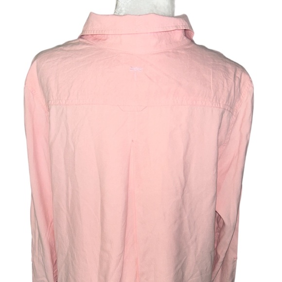Tyler Boe Tina Silk Peach Blush Pink Tunic Blouse - L - Picture 7 of 10